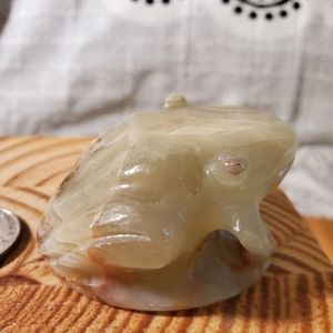 Alabaster hand carved frog